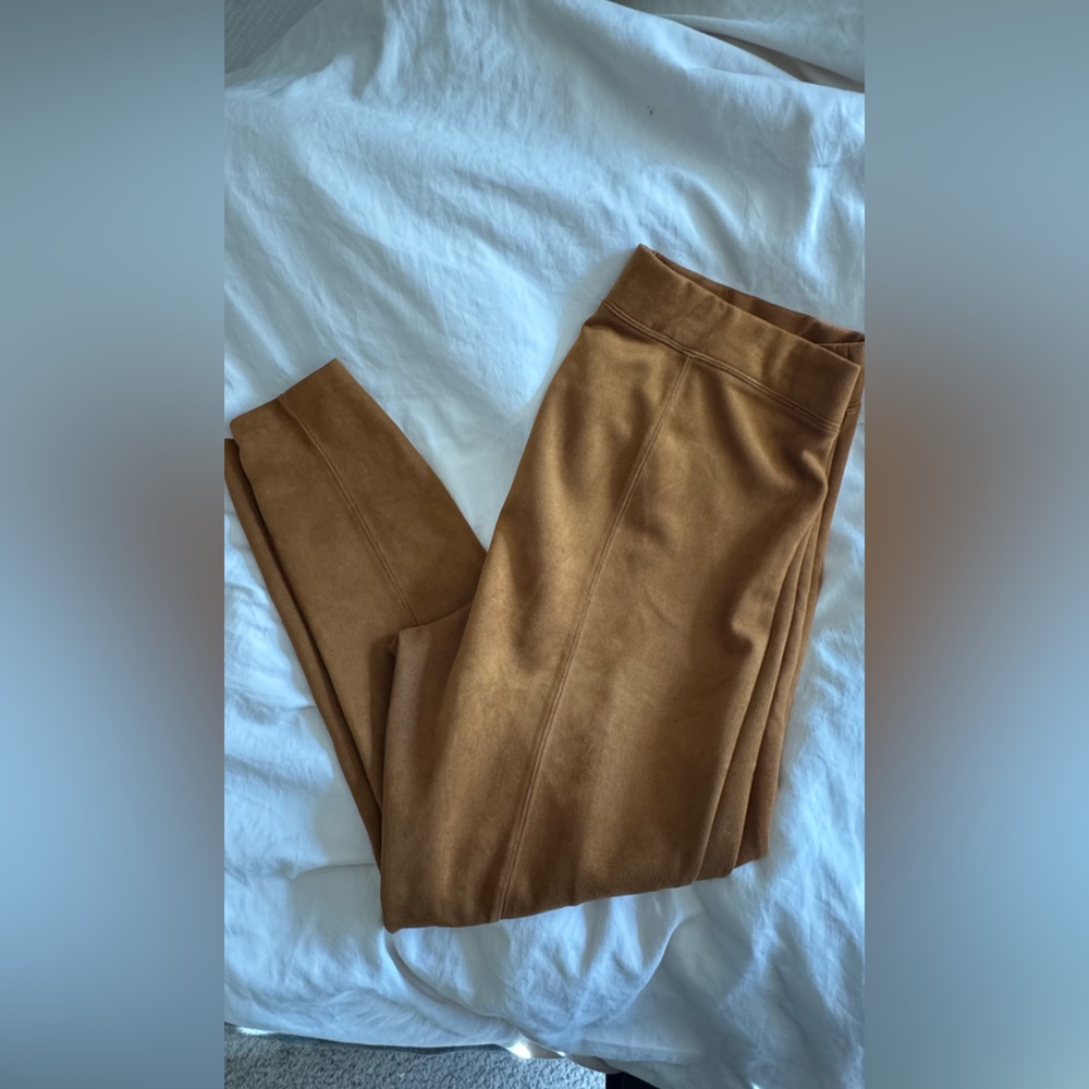 Old Navy Women's Stevie Suede Tan High-Waisted Pants